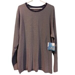 Coolibar Morada Everyday LS T-Shirt Mens XL Navy White Stripe UPF 50       NEW